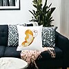 Perna Decorativa, Brown Butterfly, 40x40 cm, Alba, Mata, Husa Detasabila, Burduf 21 40x40 cm