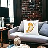 Perna Decorativa, Brown Butterfly, 40x40 cm, Alba, Mata, Husa Detasabila, Burduf 22 Alba
