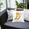 Perna Decorativa, Brown Butterfly, 40x40 cm, Alba, Mata, Husa Detasabila, Burduf 23 Mata