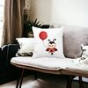 Perna Decorativa Buburuza cu Balon, 40x40 cm, Alba, Mata, Husa Detasabila, Burduf 20 40x40 cm