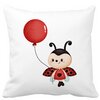 Perna Decorativa Buburuza cu Balon, 40x40 cm, Alba, Mata, Husa Detasabila, Burduf 19 Perna Decorativa Buburuza cu Balon