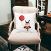 Perna Decorativa Buburuza cu Balon, 40x40 cm, Alba, Mata, Husa Detasabila, Burduf 22 Mata