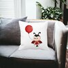 Perna Decorativa Buburuza cu Balon, 40x40 cm, Alba, Mata, Husa Detasabila, Burduf 24 Burduf