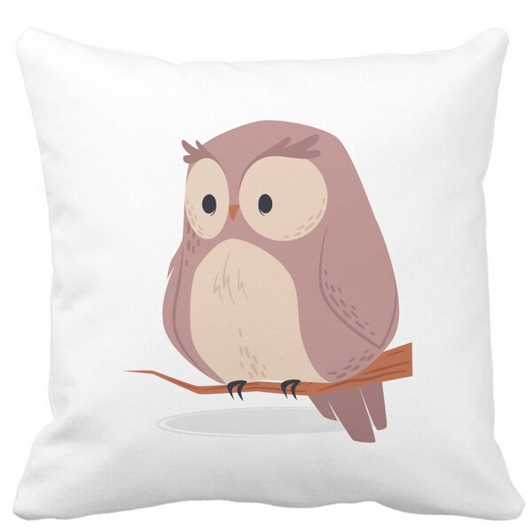 Perna Decorativa Bufnita, 40x40 cm, Alba, Mata, Husa Detasabila, Burduf 13 Perna Decorativa Bufnita