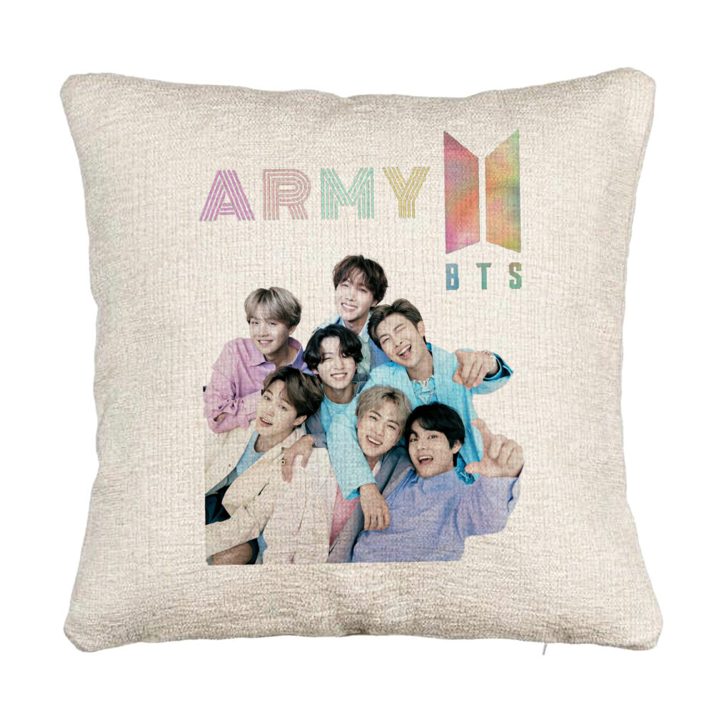 Perna Decorativa Canapea BTS Army cu Semnaturi 2, 40x40 cm, Cu fermoar 5 Perna Decorativa Canapea BTS Army cu Semnaturi 2