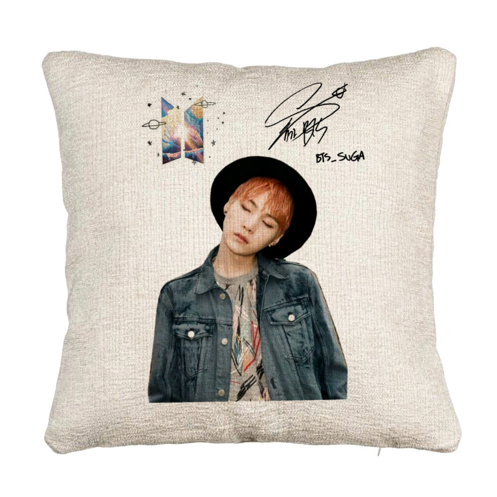 Perna Decorativa Canapea BTS Suga 2, 40x40 cm, Cu fermoar 5 Perna Decorativa Canapea BTS Suga 2