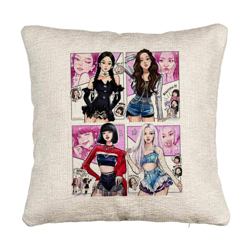 Perna Decorativa Canapea BlackPink, Model 5, 40x40 cm, Cu fermoar 5 Perna Decorativa Canapea BlackPink