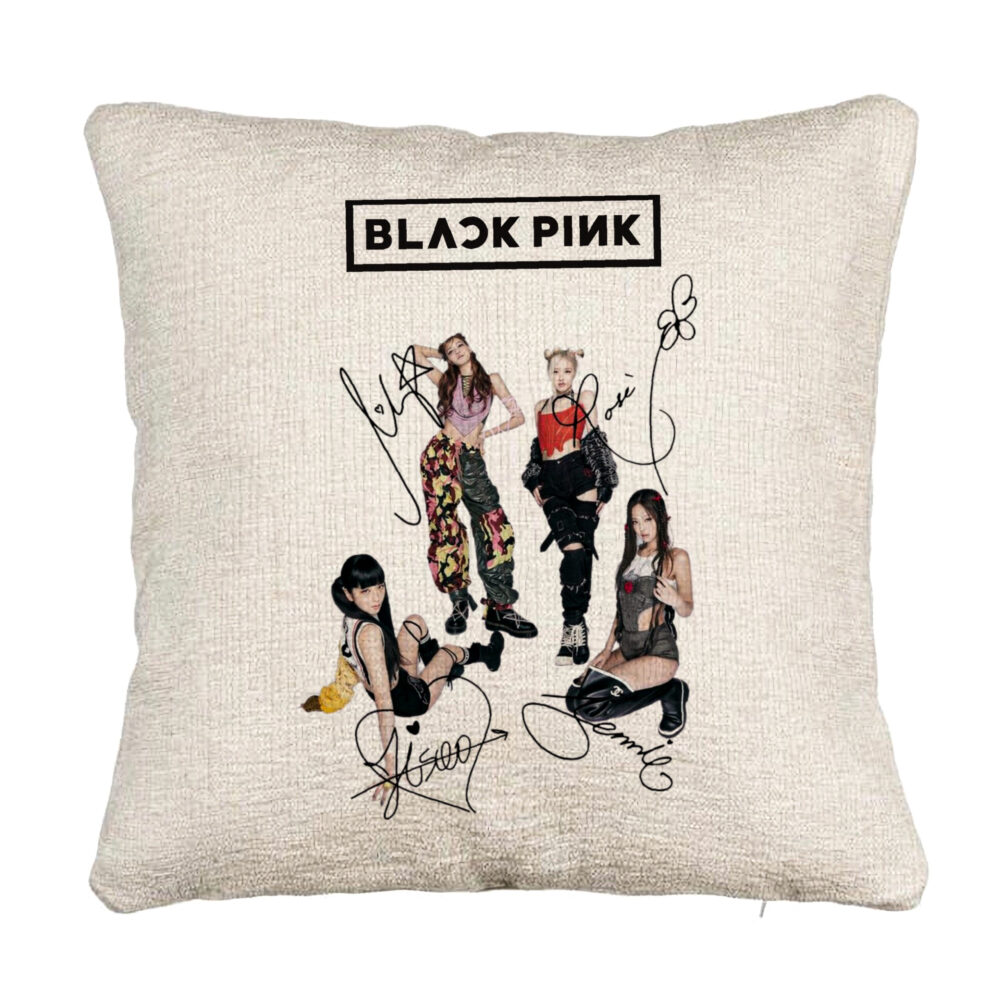Perna Decorativa Canapea BlackPink cu Semnaturi, Model 1, 40x40 cm, Cu fermoar 5 Perna Decorativa Canapea BlackPink cu Semnaturi