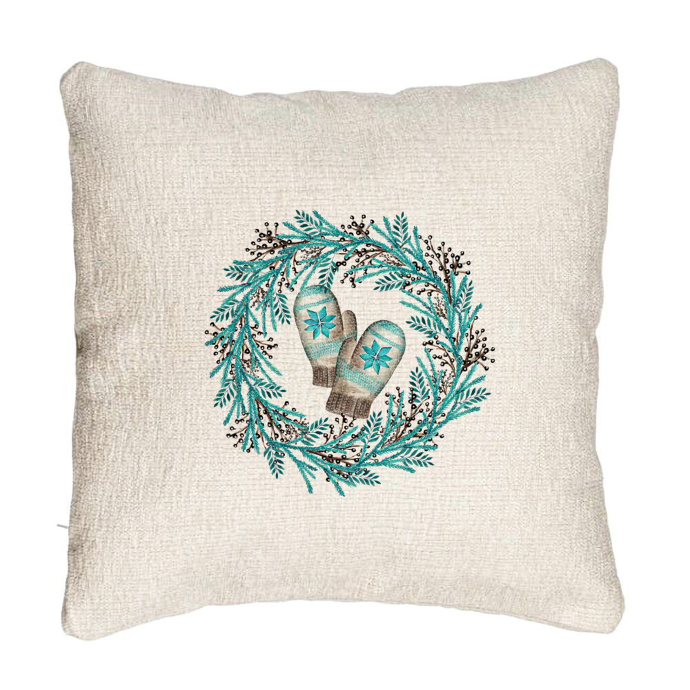 Perna Decorativa Canapea Coronita de Craciun, 40x40 cm, Cu fermoar 5 Perna Decorativa Canapea Coronita de Craciun