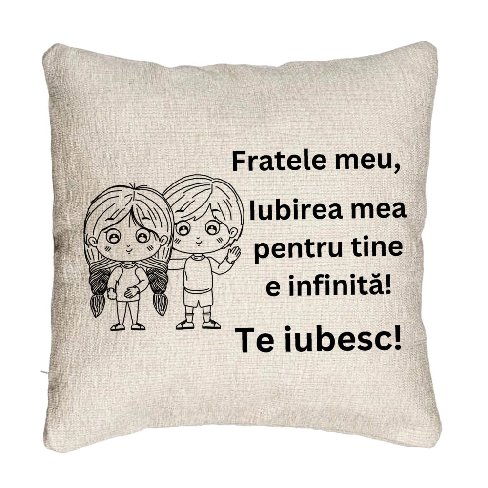 Perna Decorativa Canapea Fratele meu 2, 40x40 cm, Cu fermoar 5 Perna Decorativa Canapea Fratele meu 2