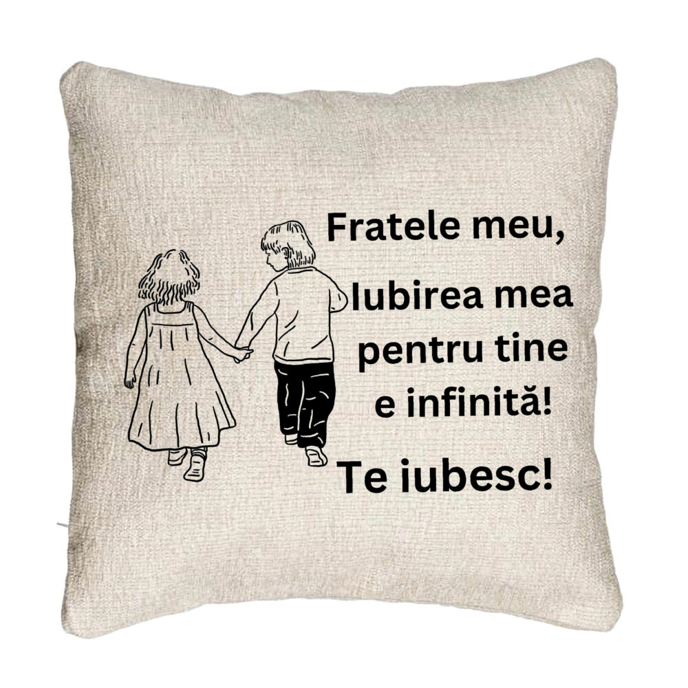 Perna Decorativa Canapea Fratele meu 5, 40x40 cm, Cu fermoar 5 Perna Decorativa Canapea Fratele meu 5
