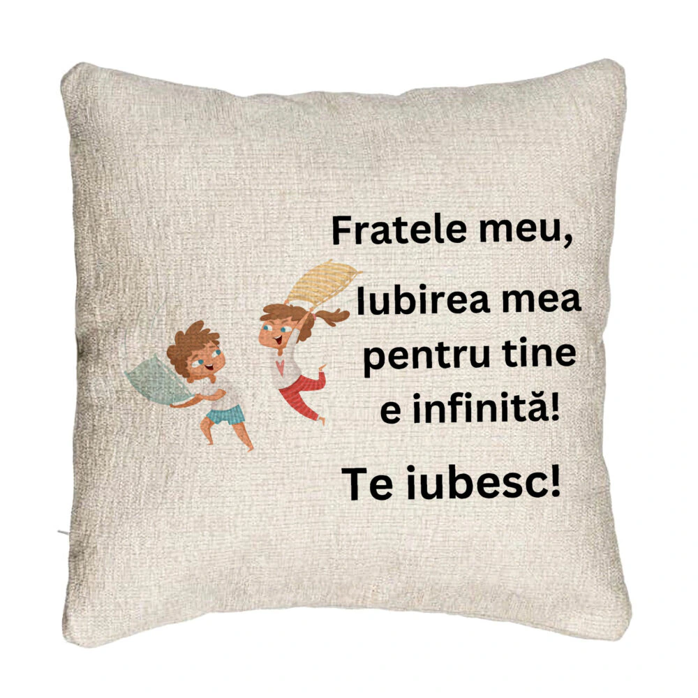 Perna Decorativa Canapea Fratele meu 6, 40x40 cm, Cu fermoar 5 Perna Decorativa Canapea Fratele meu 6