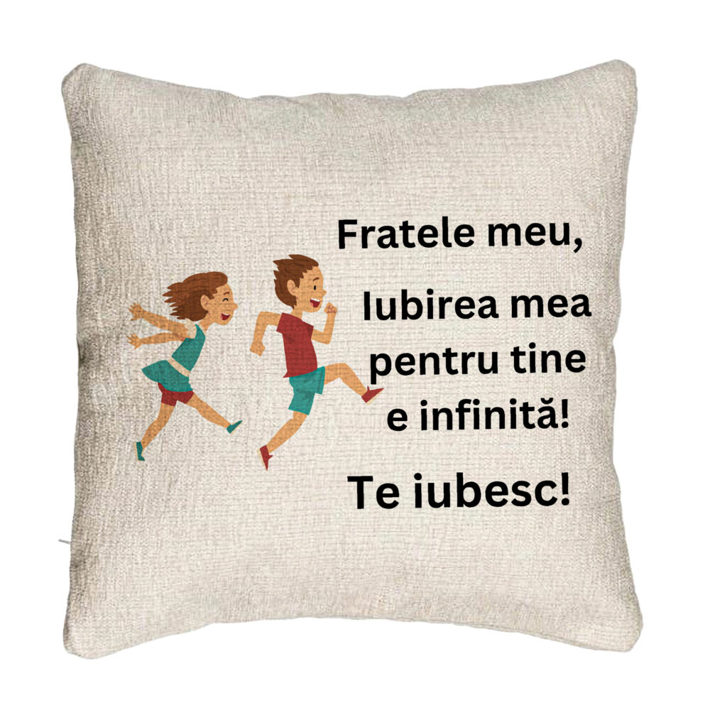 Perna Decorativa Canapea Fratele meu 7, 40x40 cm, Cu fermoar 5 Perna Decorativa Canapea Fratele meu 7