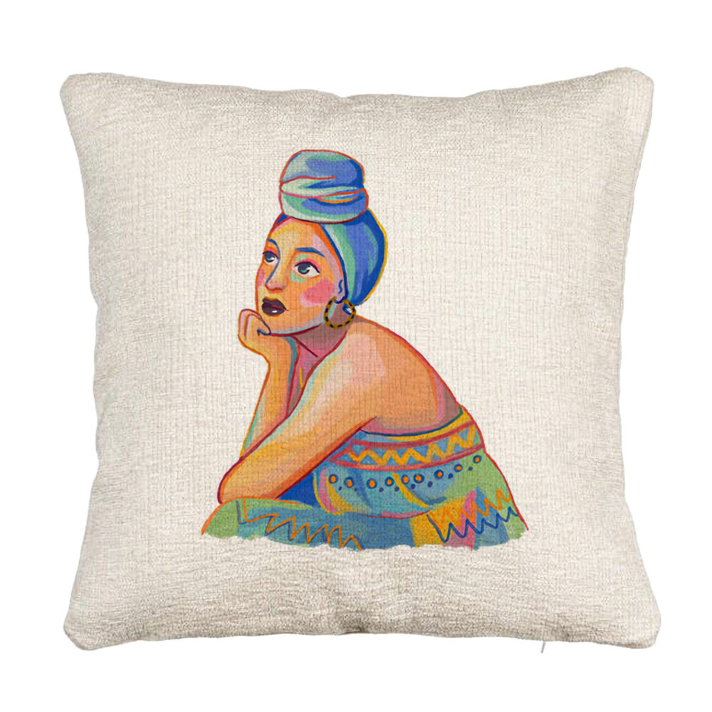 Perna Decorativa Canapea, Model African Fashion, 40x40 cm, Cu fermoar 5 Perna Decorativa Canapea