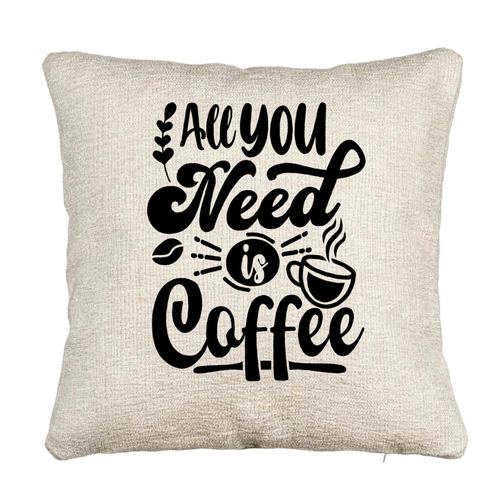 Perna Decorativa Canapea, Model All You Need is Coffee, 40x40 cm, Cu fermoar 5 Perna Decorativa Canapea