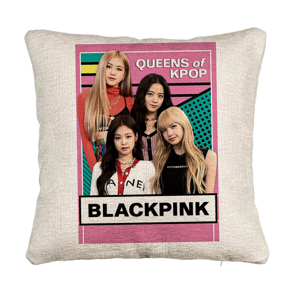 Perna Decorativa Canapea, Model Blackpink K-POP, 40x40 cm, Cu fermoar 5 Perna Decorativa Canapea