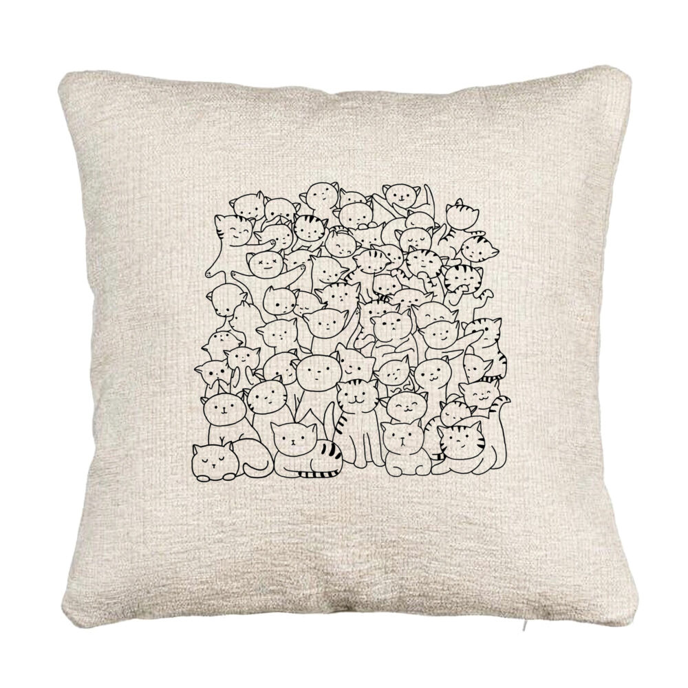 Perna Decorativa Canapea, Model Cat Life, 40x40 cm, Cu fermoar 5 Perna Decorativa Canapea