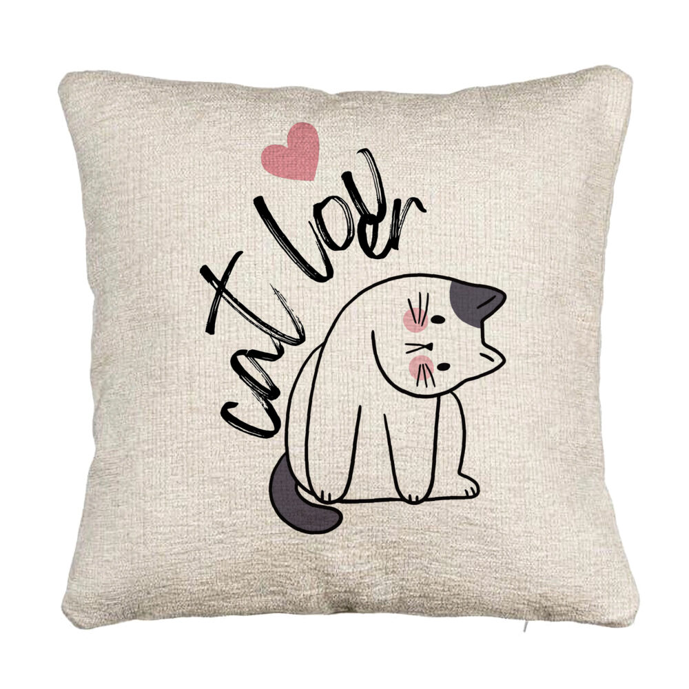 Perna Decorativa Canapea, Model Cat Lover, 40x40 cm, Cu fermoar 5 Perna Decorativa Canapea
