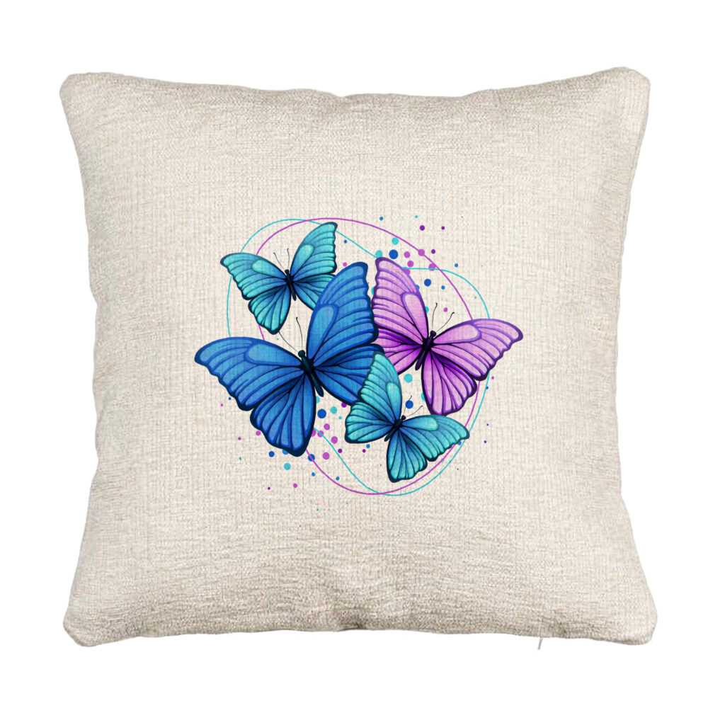 Perna Decorativa Canapea, Model Colorful Butterflies, 40x40 cm, Cu fermoar 5 Perna Decorativa Canapea