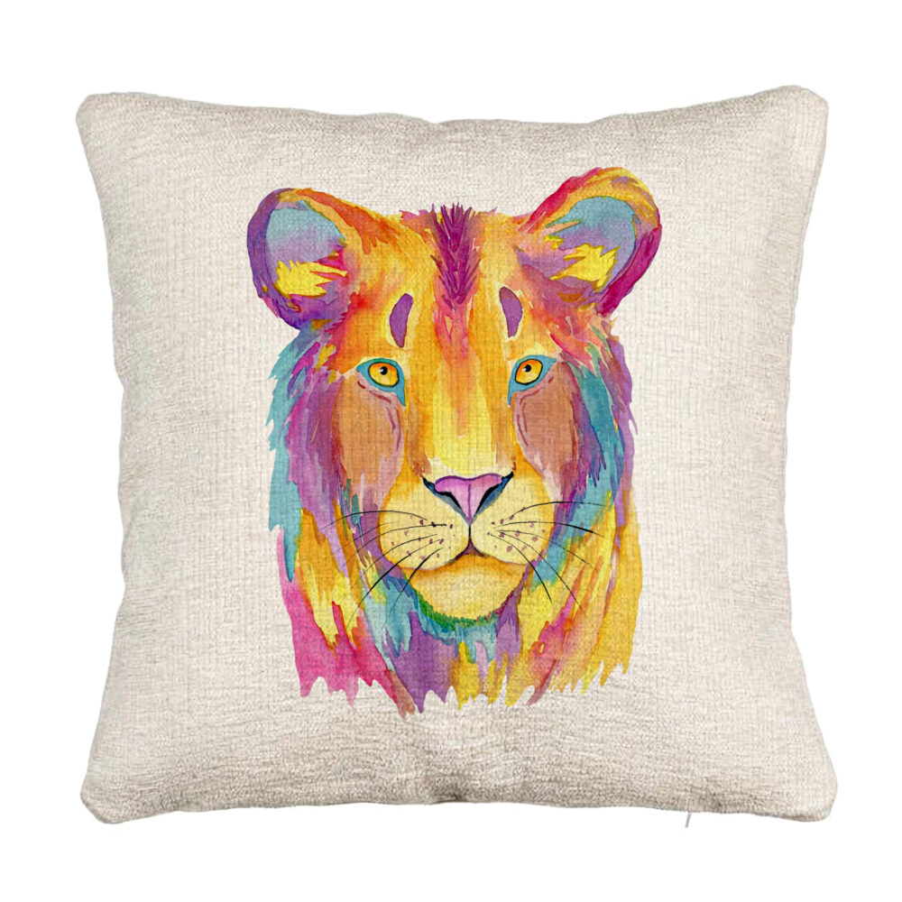 Perna Decorativa Canapea, Model Colorful Lion, 40x40 cm, Cu fermoar 5 Perna Decorativa Canapea