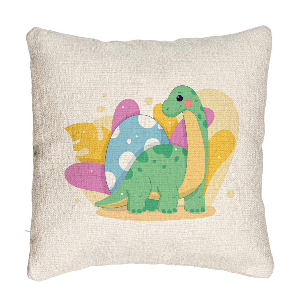 Perna Decorativa Canapea, Model Dinozaur Galben Verde, 40x40 cm, Cu fermoar 5 Perna Decorativa Canapea