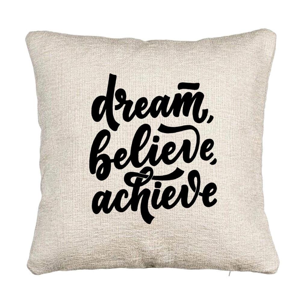 Perna Decorativa Canapea, Model Dream Believe Achieve, 40x40 cm, Cu fermoar 5 Perna Decorativa Canapea