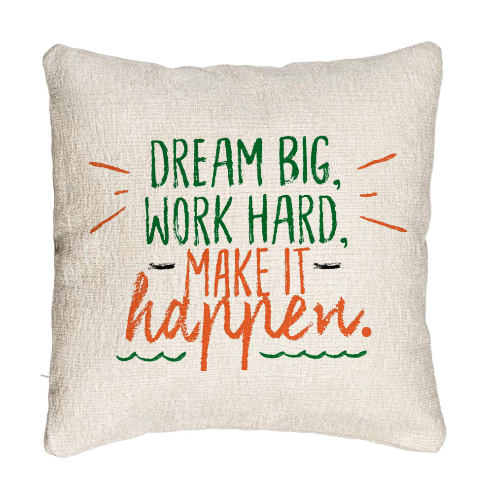 Perna Decorativa Canapea, Model Dream Big Work Hard Make it Happen, 40x40 cm, Cu fermoar 5 Perna Decorativa Canapea
