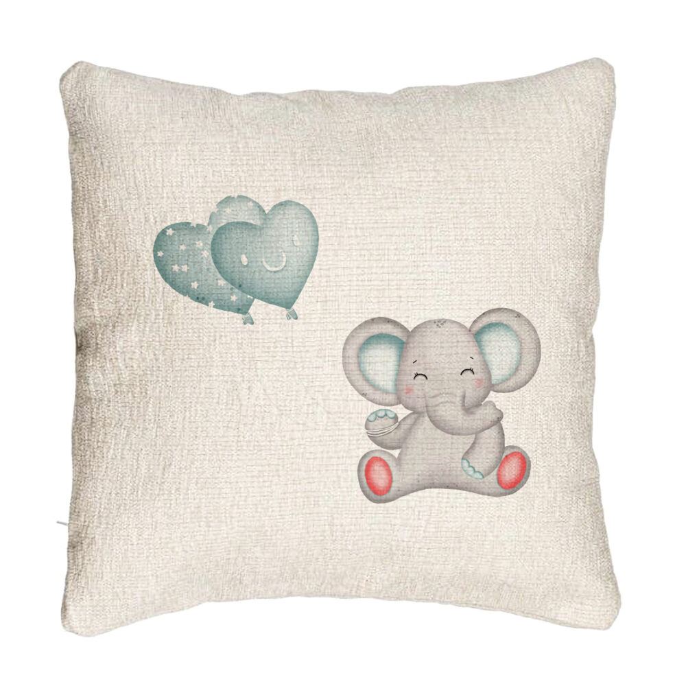 Perna Decorativa Canapea, Model Elefant si baloane in forma de inimioare, 40x40 cm, Cu fermoar 5 Perna Decorativa Canapea