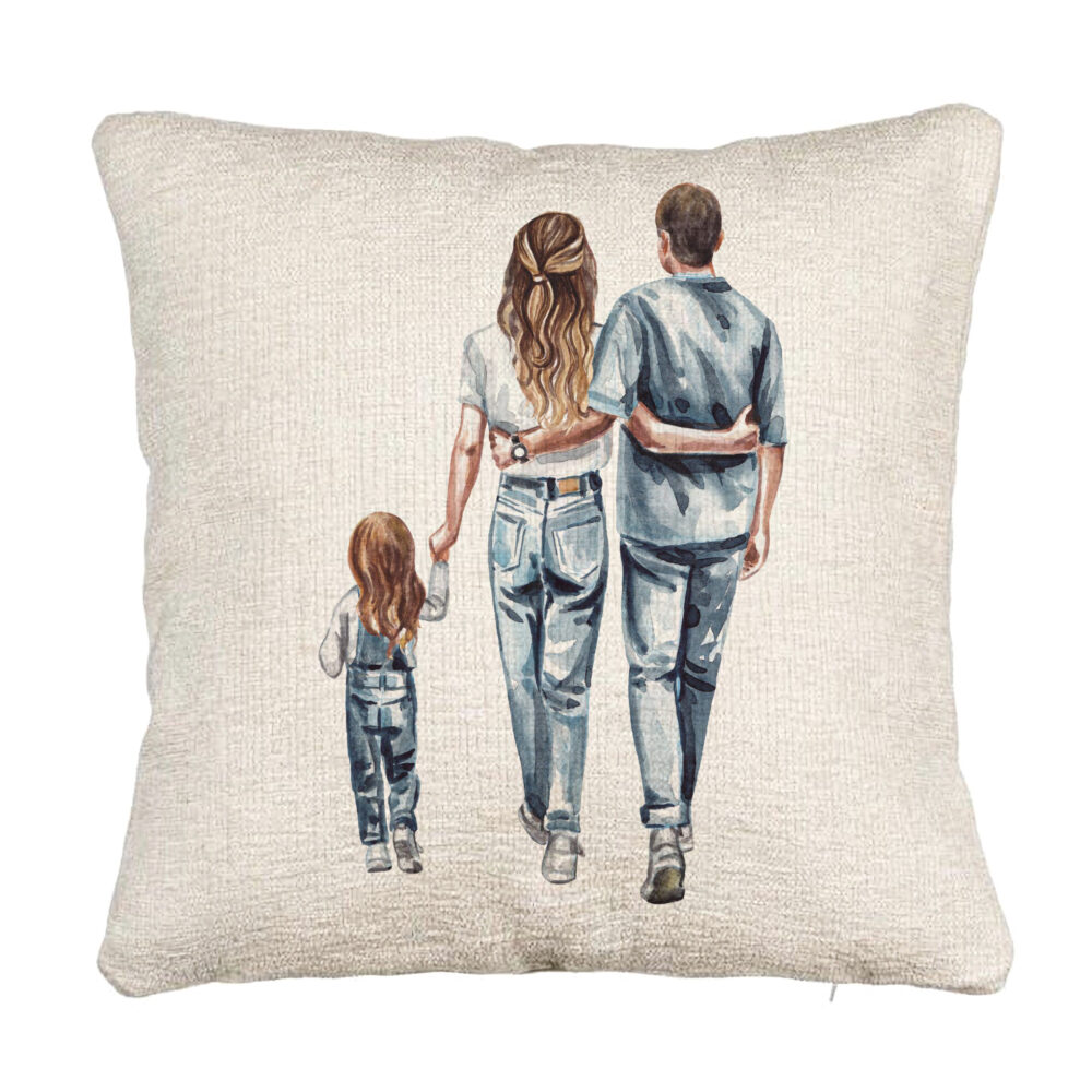 Perna Decorativa Canapea, Model Family in Blue, 40x40 cm, Cu fermoar 5 Perna Decorativa Canapea