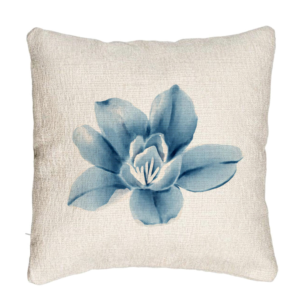 Perna Decorativa Canapea, Model Florale Blue Flower, 40x40 cm, Cu fermoar 5 Perna Decorativa Canapea