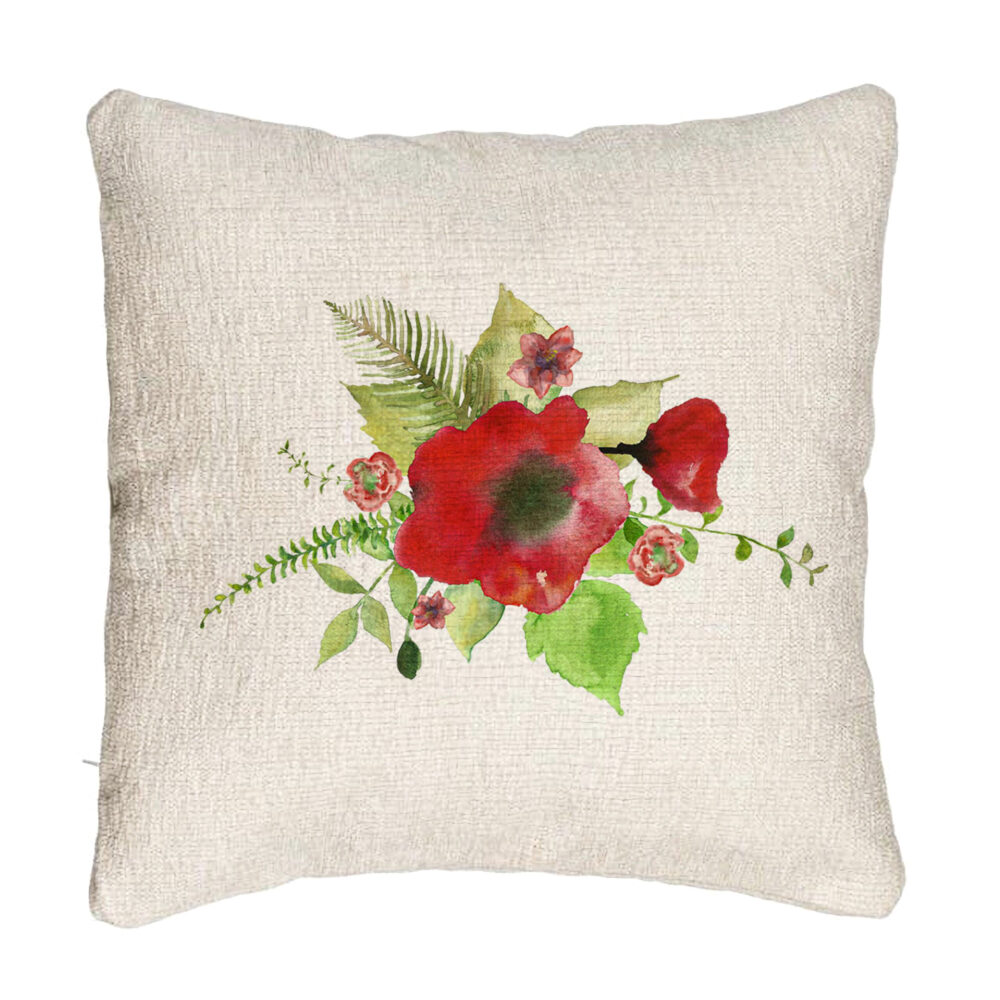 Perna Decorativa Canapea, Model Florale Mac, 40x40 cm, Cu fermoar 5 Perna Decorativa Canapea