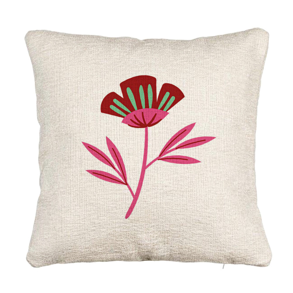 Perna Decorativa Canapea, Model Florale Red Paradise, 40x40 cm, Cu fermoar 5 Perna Decorativa Canapea