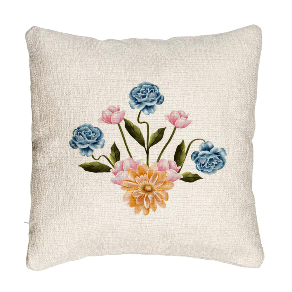 Perna Decorativa Canapea, Model Florale Roz Gold si Bejstru, 40x40 cm, Cu fermoar 5 Perna Decorativa Canapea