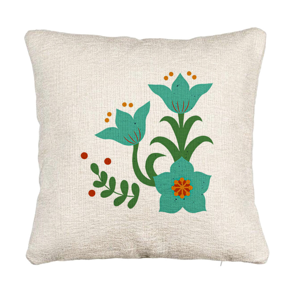 Perna Decorativa Canapea, Model Florale Verzi, 40x40 cm, Cu fermoar 5 Perna Decorativa Canapea