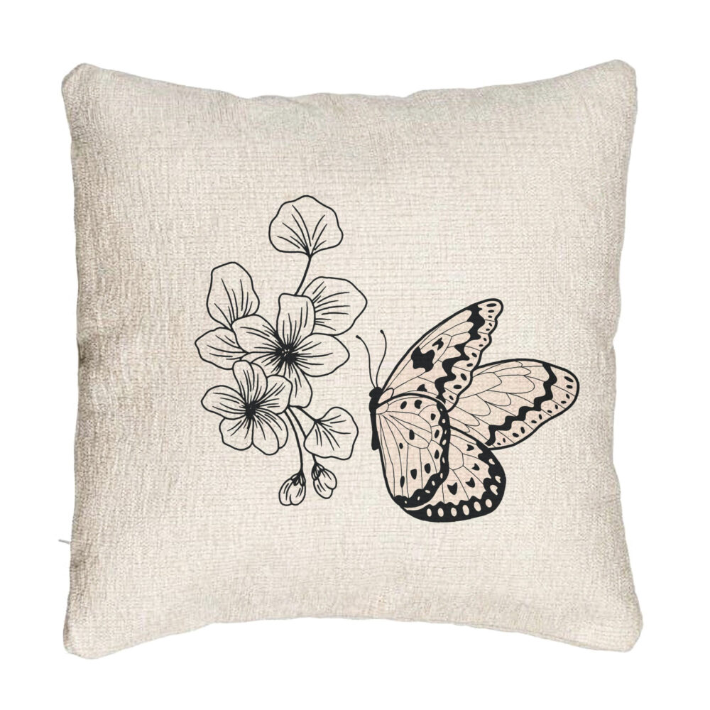 Perna Decorativa Canapea, Model Fluture si Flori, 40x40 cm, Cu fermoar 5 Perna Decorativa Canapea