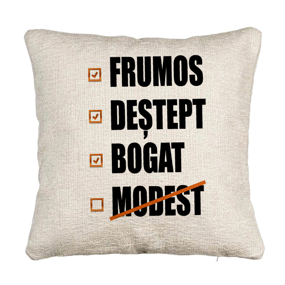 Perna Decorativa Canapea, Model Frumos Destept Bogad Modest, 40x40 cm, Cu fermoar 5 Perna Decorativa Canapea