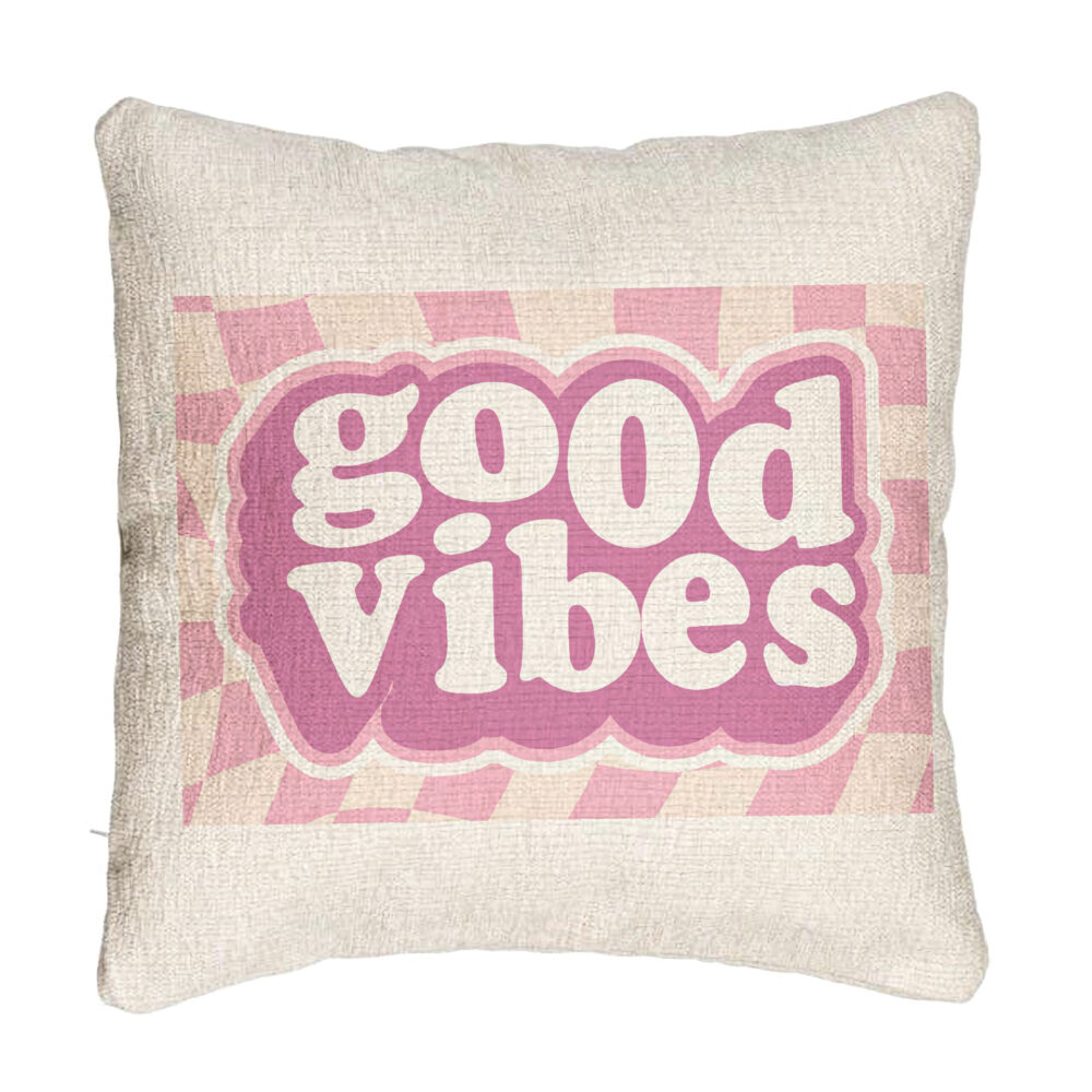 Perna Decorativa Canapea, Model Good Vibes, 40x40 cm, Cu fermoar 5 Perna Decorativa Canapea