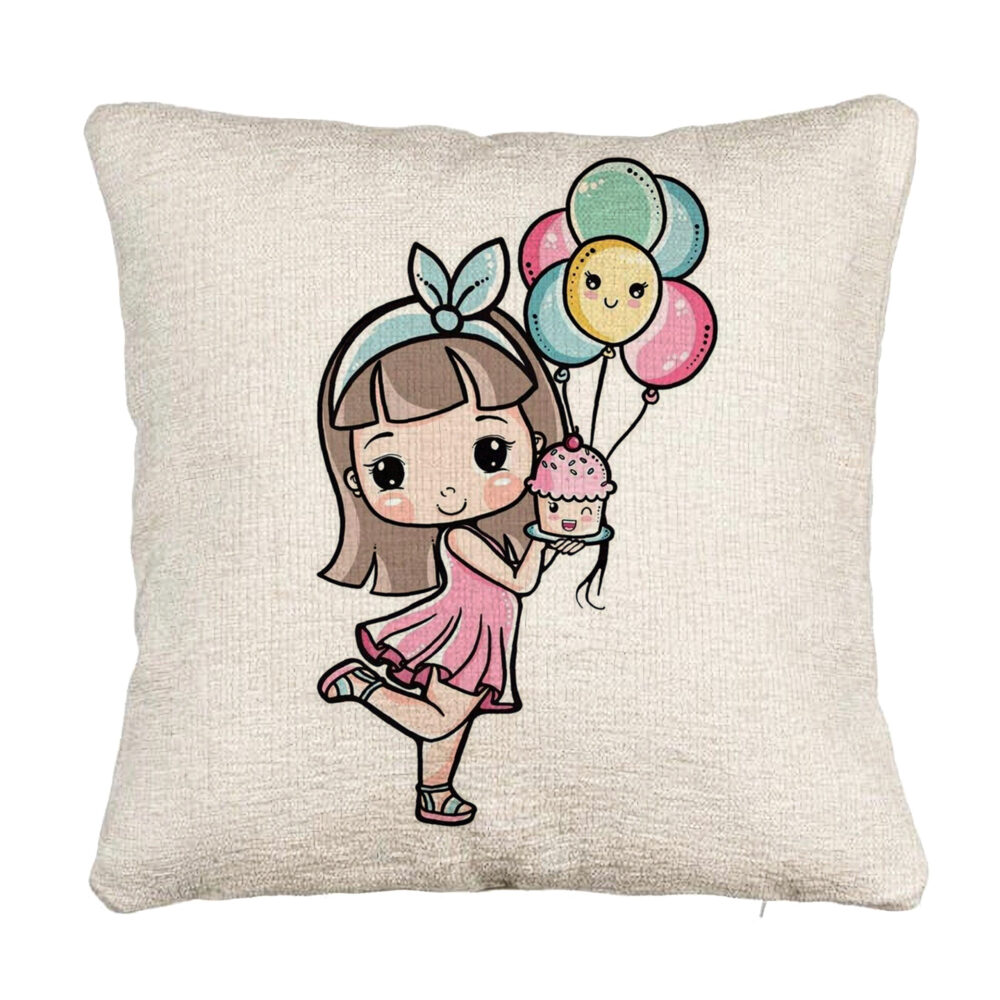 Perna Decorativa Canapea, Model Happy Girl, 40x40 cm, Cu fermoar 5 Perna Decorativa Canapea