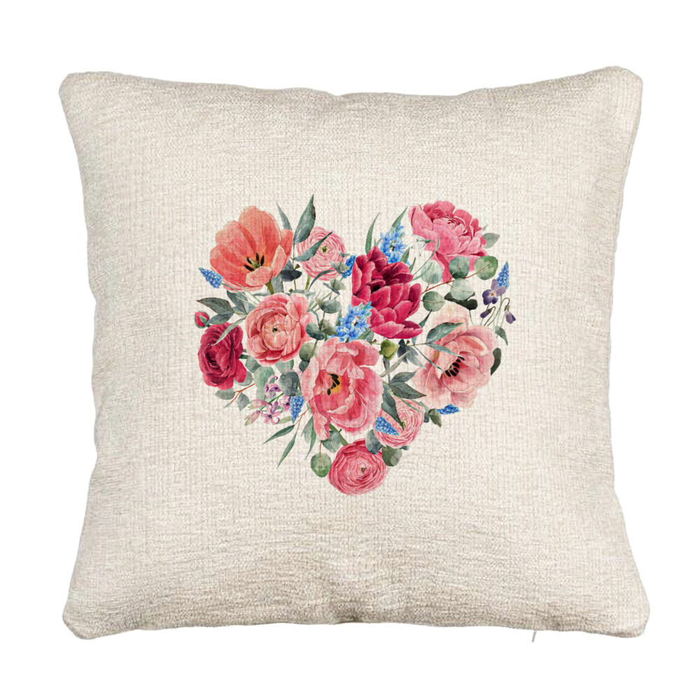 Perna Decorativa Canapea, Model Heart of Flowers, 40x40 cm, Cu fermoar 5 Perna Decorativa Canapea
