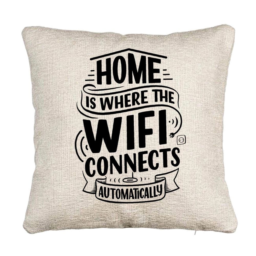 Perna Decorativa Canapea, Model Home is Where WIFI Connects Automatically, 40x40 cm, Cu fermoar 5 Perna Decorativa Canapea