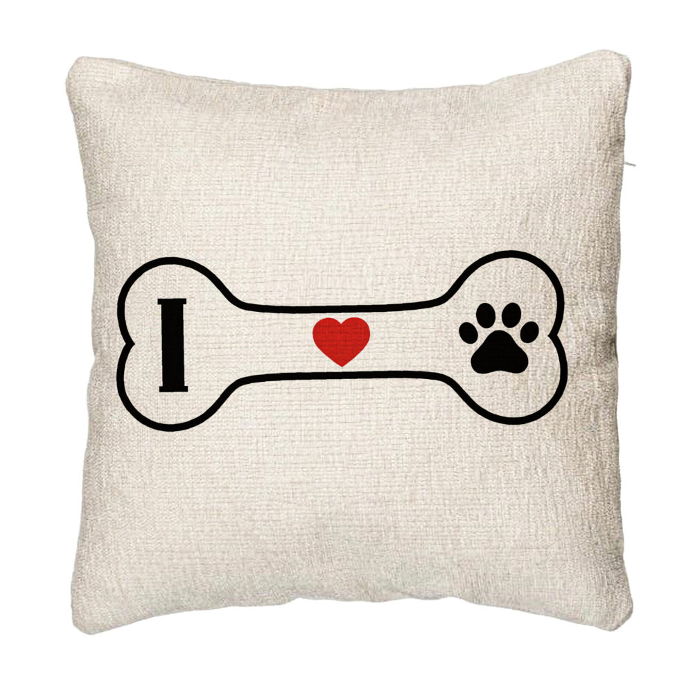 Perna Decorativa Canapea, Model I love Doggos, 40x40 cm, Cu fermoar 5 Perna Decorativa Canapea