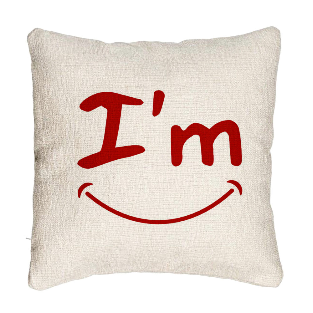 Perna Decorativa Canapea, Model I'm Happy, 40x40 cm, Cu fermoar 5 Perna Decorativa Canapea