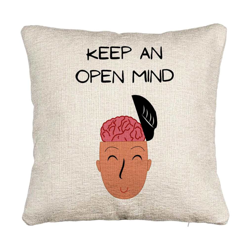 Perna Decorativa Canapea, Model Keep an Open Mind, 40x40 cm, Cu fermoar 5 Perna Decorativa Canapea