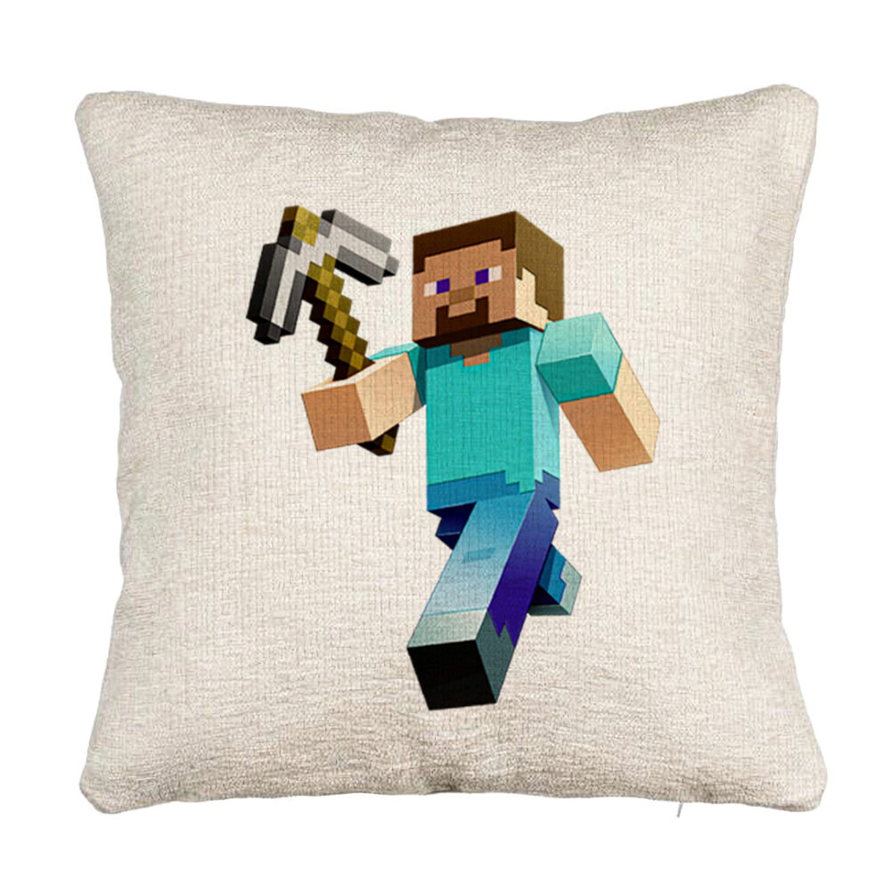 Perna Decorativa Canapea, Model Minecraft Mining Steve, 40x40 cm, Cu fermoar 5 Perna Decorativa Canapea