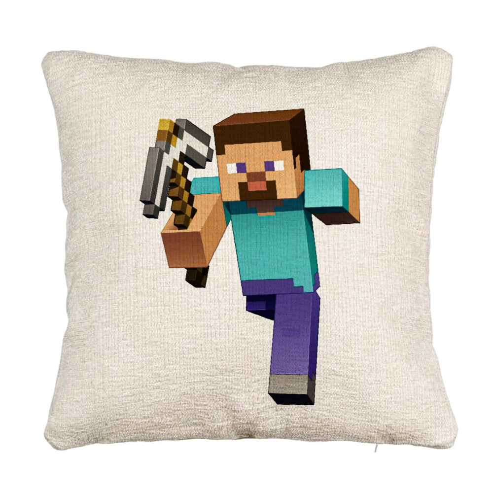 Perna Decorativa Canapea, Model Minecraft Mining Steve 8bit, 40x40 cm, Cu fermoar 5 Perna Decorativa Canapea