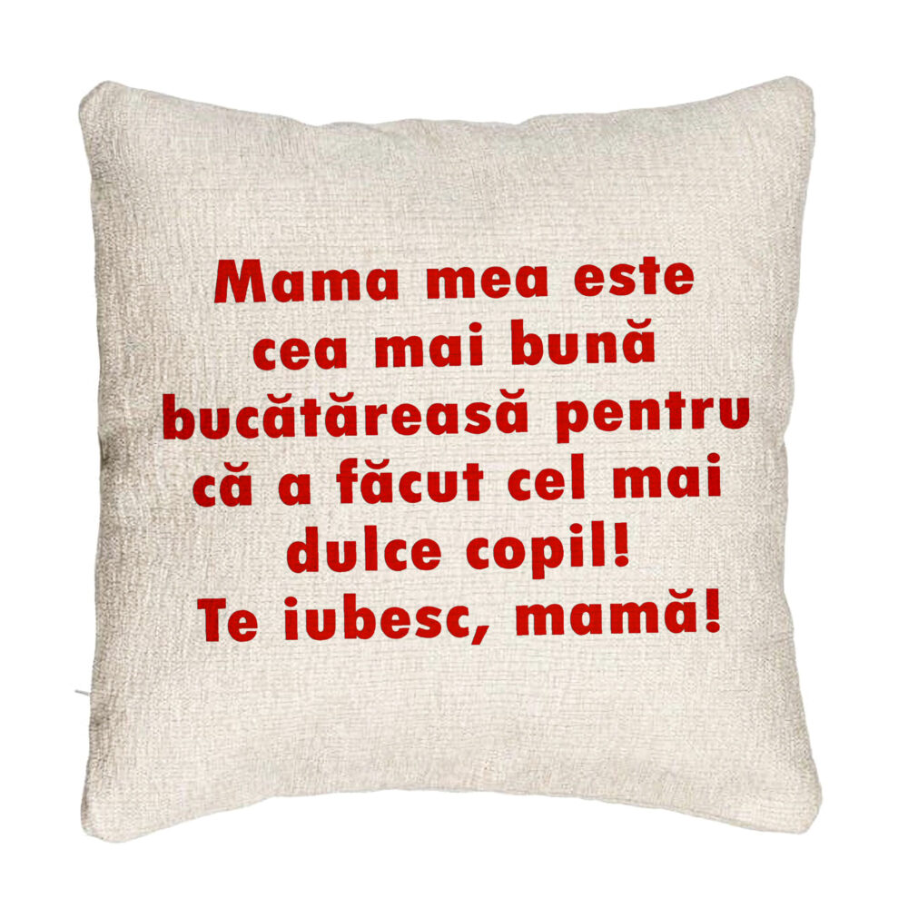 Perna Decorativa Canapea, Model Model Pentru Mama Te iubesc 6, 40x40 cm, Cu fermoar 5 Perna Decorativa Canapea