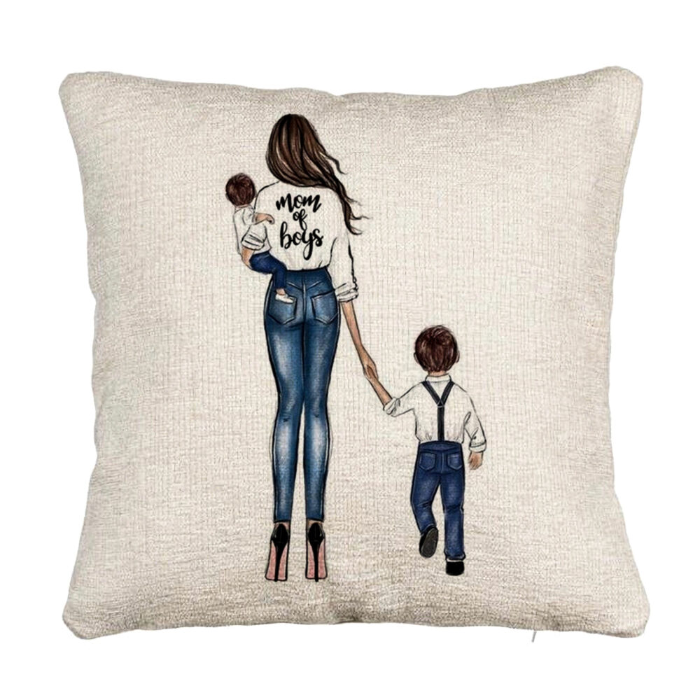 Perna Decorativa Canapea, Model Mom of Boys, 40x40 cm, Cu fermoar 5 Perna Decorativa Canapea