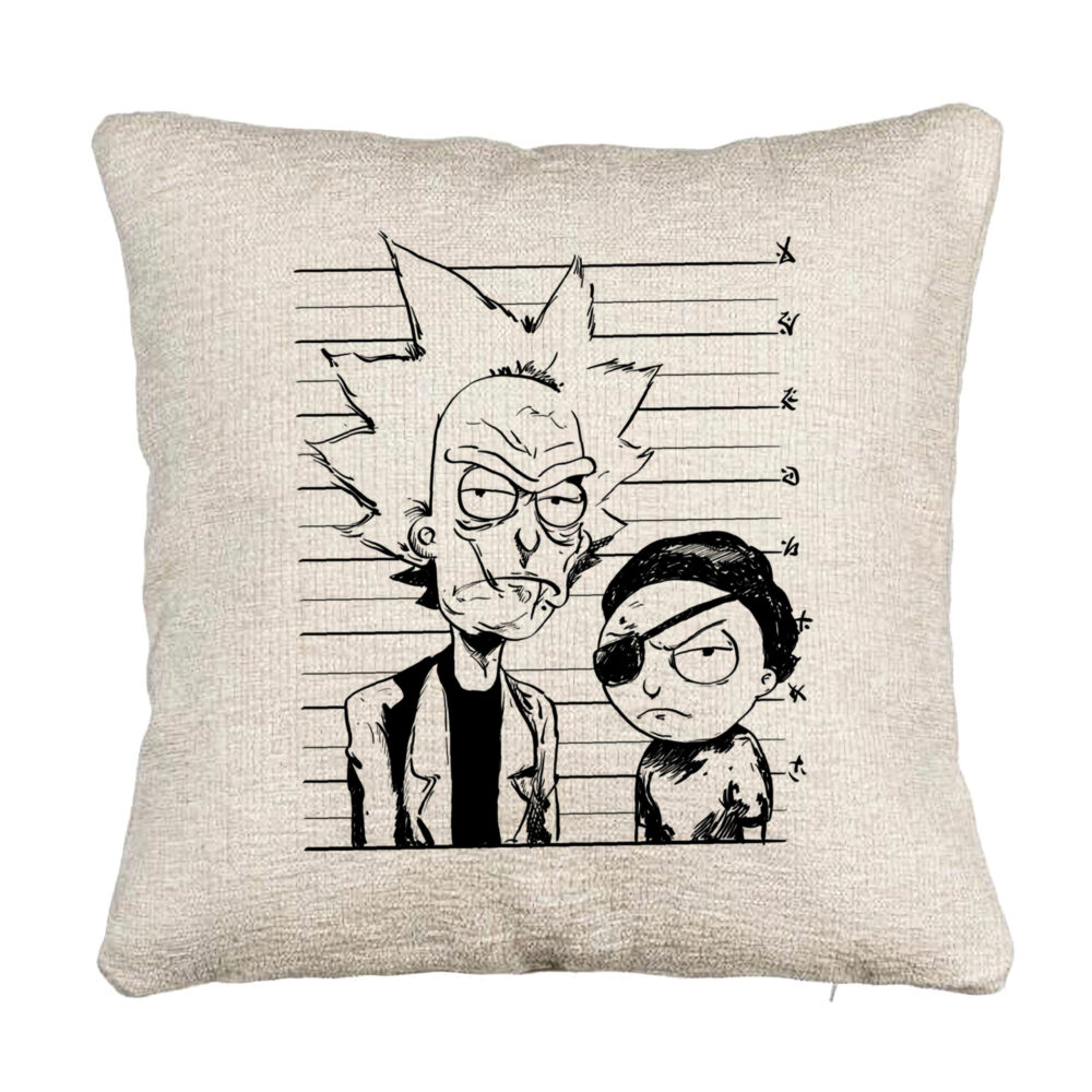 Perna Decorativa Canapea, Model Rick and Morty, 40x40 cm, Cu fermoar 5 Perna Decorativa Canapea