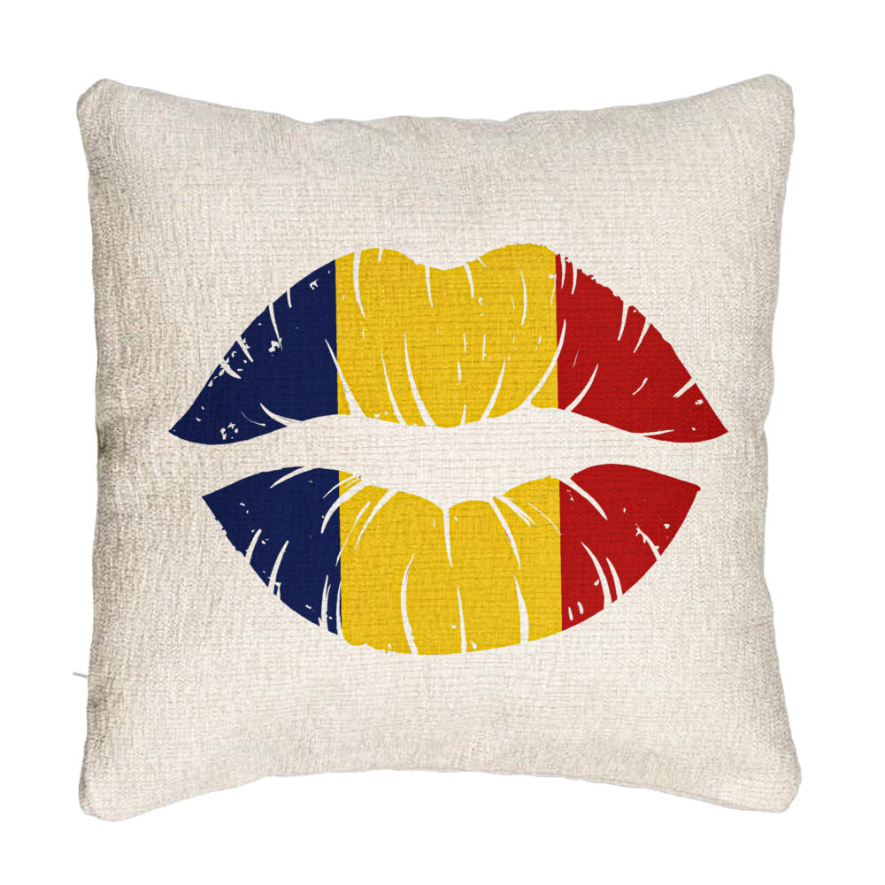 Perna Decorativa Canapea, Model Romanian Kiss, 40x40 cm, Cu fermoar 5 Perna Decorativa Canapea
