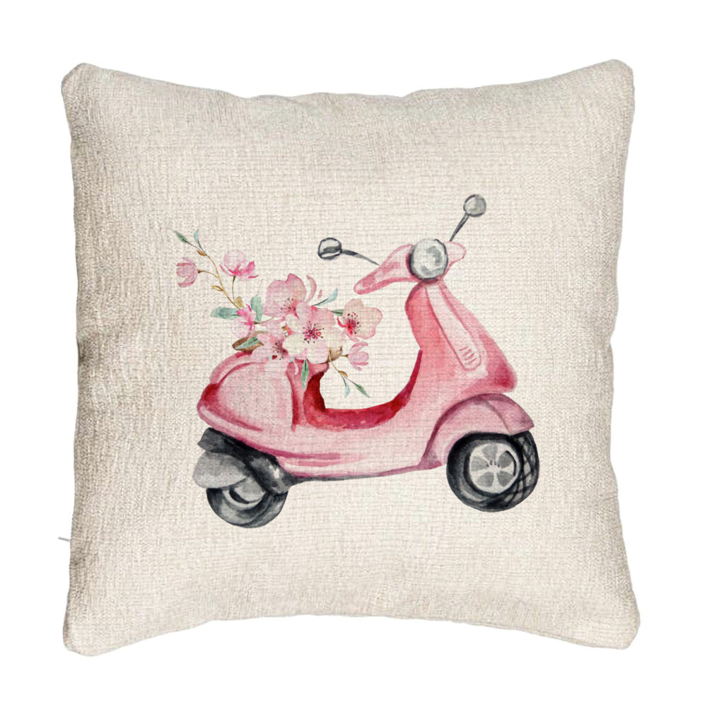 Perna Decorativa Canapea, Model Rose Flower Bike, 40x40 cm, Cu fermoar 5 Perna Decorativa Canapea